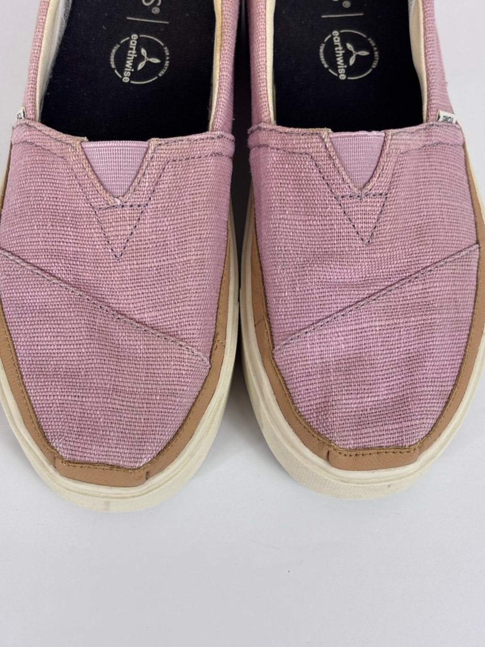 Toms Alpargata Lug Slip-On Loafers Canvas Platform Shoes Love Give Mauve Sz 7.5 - Picture 6 of 16